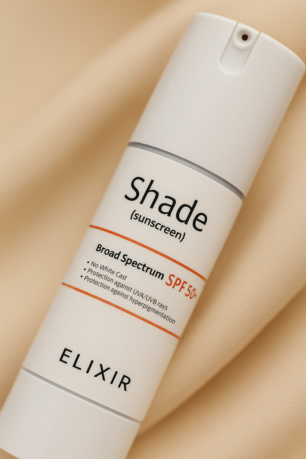 This is Shade by ELIXIR. SPF 50+ sunscreen that leaves no white cast, is dermatologist approved and hydrates your skin.