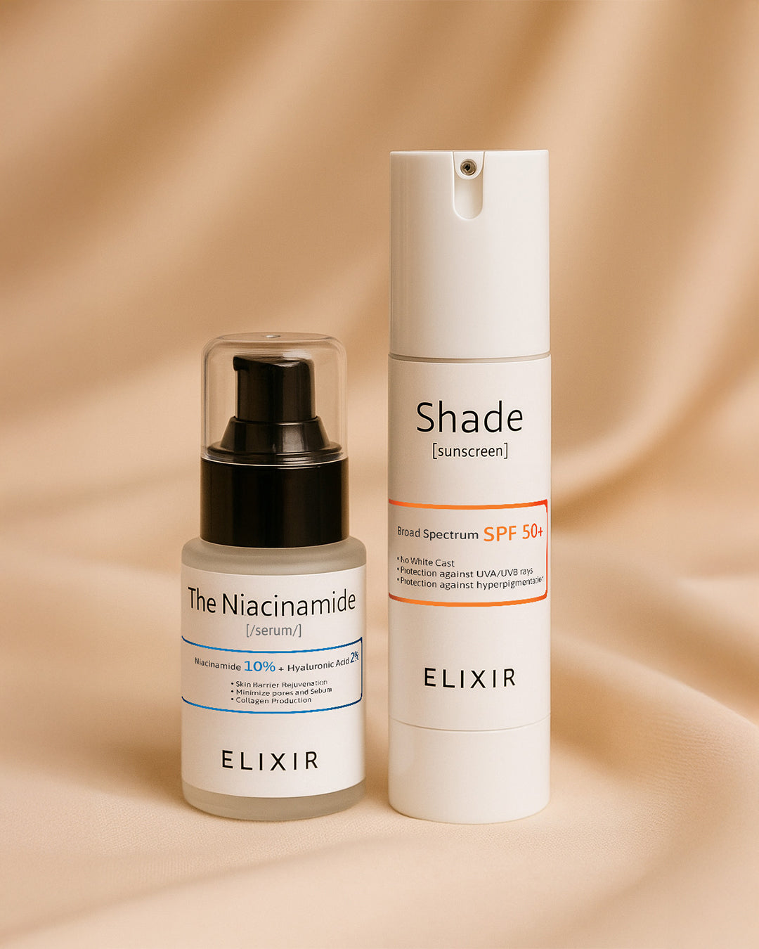 Elixir skincare duo sunscreen and  serum combo for hydrating and protection